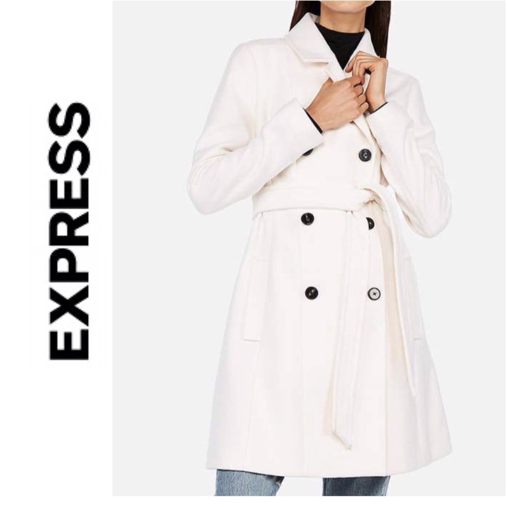 Express Belted Wool Blend Trench Coat